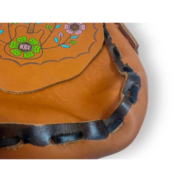 Vtg Hard Rock Cafe Tooled Leather Crossbody Bag Purse | NEW Vintage! - Picture 6 of 12